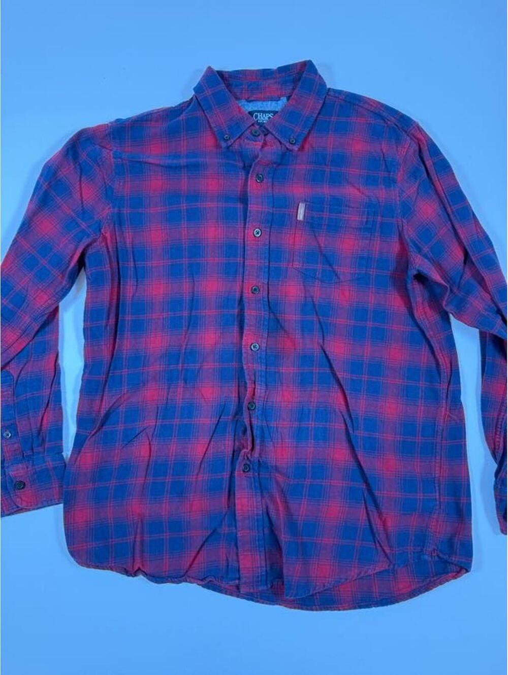 Chaps Brushed Flannel Button-Up Shirt Large